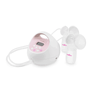 Spectra S2 plus breast pump with bottles zoomed in