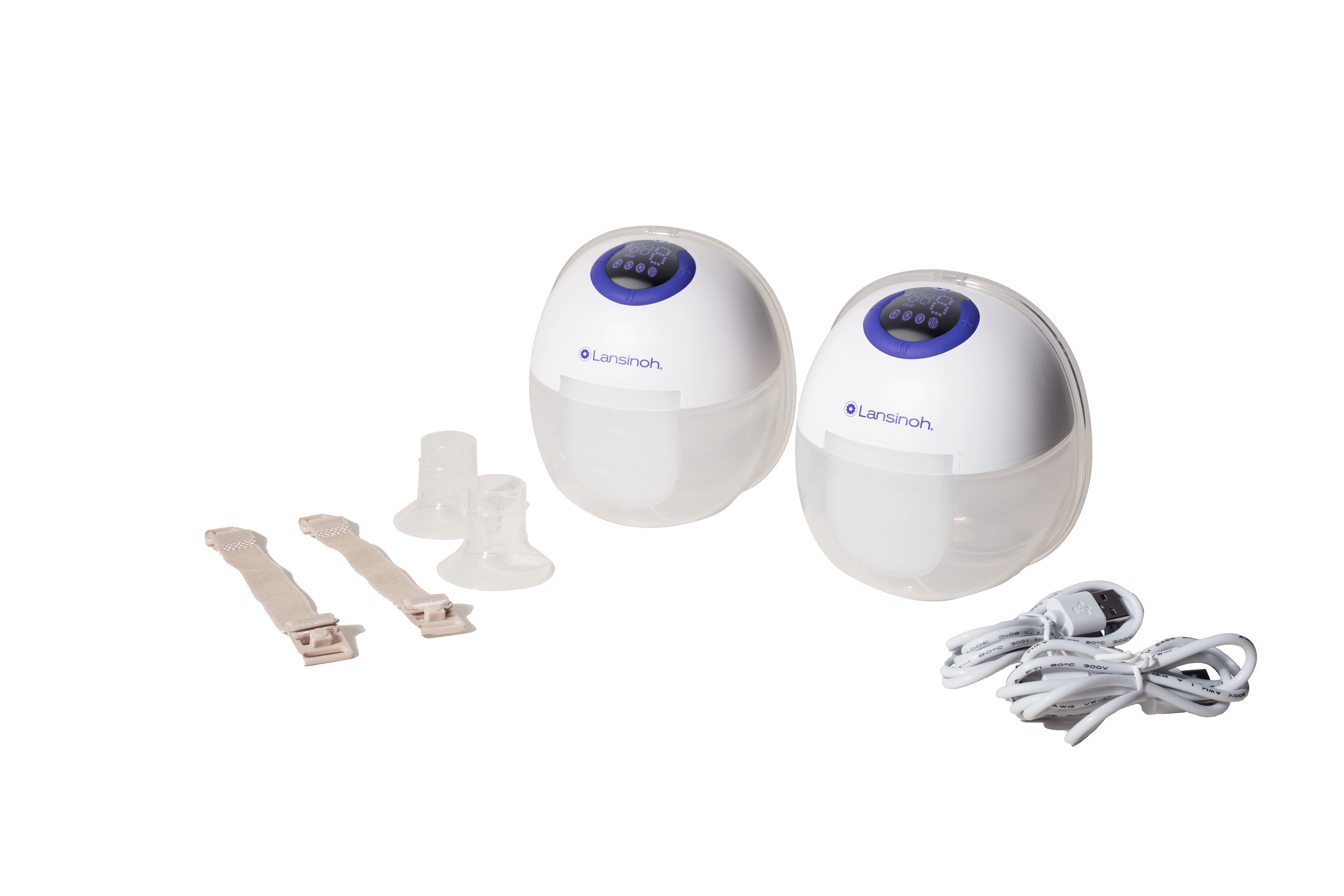 Lansinoh DiscreetDuo wearable breast pump with charger