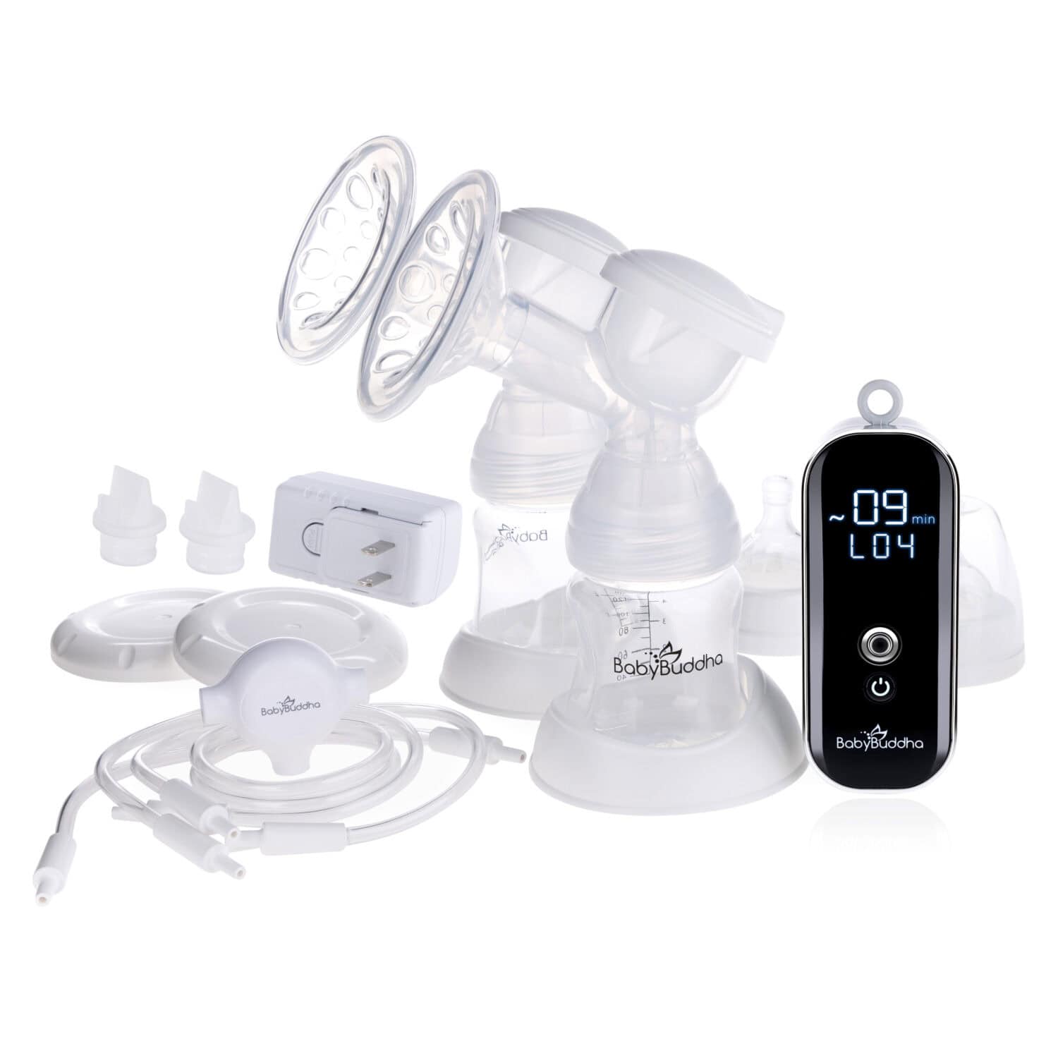 Baby Buddha 2.0 Breast Pump and supplies